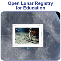 Open Lunar Registry for Education: Designed as a highly visual and educational tool for students and universities to explore activity on the Moon.